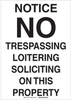 Brady B-120 Fiberglass Reinforced Polyester Rectangle White Restricted Area / No Trespassing Sign - 18 in Width x 24 in Height - 95452 - 754476-95452 - R. S. Hughes Company, Inc.