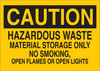 Brady B-401 Polystyrene Rectangle Yellow Chemical, Biohazard, Hazardous & Flammable Material Sign - 14 in Width x 10 in Height - 22708 - 754476-22708 - R. S. Hughes Company, Inc.