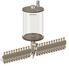 Levelux Clear View Multiple Feed Electro Lubricator, 1/2 gal Pyrex Reservoir, 23 Feeds, 1/8