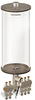 Clear View Multiple Feed Electro Lubricator, 1 gal Acrylic Reservoir, 5 Feeds, 1/4” OD Tube Outlets, 24VDC - B4462-128AB05024D1W - Oil-Rite Corp.