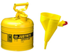 Justrite Yellow Steel 2 gal Safety Can - 13 3/4 in Height - 9 1/2 in Overall Diameter - 697841-14002 - 697841-14002 - R. S. Hughes Company, Inc.