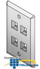 ICC 1-Gang 4-Port Flat Faceplate (Package of 25) - IC107F4CIV - TelephoneStuff.com