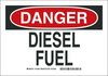 Brady B-120 Fiberglass Reinforced Polyester Rectangle White Chemical, Biohazard, Hazardous & Flammable Material Sign - 14 in Width x 10 in Height - TEXT: DANGER DIESEL FUEL - 70266 -- 754476-70266