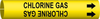 Brady Bradysnap-On B-915 Black on Yellow Plastic Snap-On Pipe Marker - 3/4 in Character Height - Printed Msg = CHLORINE GAS with Right Arrow - 4026-B - 754476-48292 - R. S. Hughes Company, Inc.