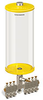 Yellow Color Key, Clear View Multiple Feed Manual Lubricator, 1 gal Acrylic Reservoir, 7 Feeds, 1/8