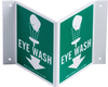 Brady B-493 Polystyrene Rectangle White Eyewash & Shower Sign - 10 in Width x 5.5 in Height - TEXT: EYE WASH - 45363 - 754476-45363 - R. S. Hughes Company, Inc.