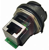 connector,plastic circular,jam nut recept,reverse bayonet,rt angle rj45,black -- 70026548