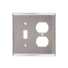 2-Gang 1 Toggle & 1 Duplex Combination Wall Plates, Stainless Steel Standard Size Polished Finish - 61SBS - Suzhou Ele Mfg Co., Ltd.