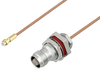 Snap-On MMBX Plug to TNC Female Bulkhead Cable 18 Inch Length Using RG178 Coax - PE3C3995-18 - Pasternack