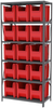 Shelving, Steel Shelving Kit, 18x36x79, 16 Bins - AS187913014R - Akro-Mils, Inc.