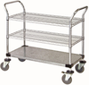 Utility Cart, 2 Wire/1 Solid Shelves; Height Quantum Storage - 42AC6354 - Newark, An Avnet Company