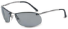 Polarized Safety Glasses > FRAME - Brushed silver > LENS - Gray polarized, hardcoat > UOM - Each -- S4100