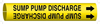 Brady Bradysnap-On B-915 Black on Yellow Plastic Snap-On Pipe Marker - 1 1/4 in Character Height - Printed Msg = SUMP PUMP DISCHARGE with Right Arrow - 4137-D - 754476-48633 - R. S. Hughes Company, Inc.