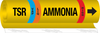 Brady B-689 Black / Orange / Red / White on Yellow Polyester Wrap-Around Pipe Marker - 3/4 in Character Height - Printed Msg = AMMONIA - 57978 - 754476-57978 - R. S. Hughes Company, Inc.