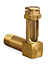 Vented Long Elbow Brass Liquid Level Gage, 1 1/32” Sight Opening, 1/2” Diameter Glass, 3/8” Male NPT Mounting Thread - B1149-3 - Oil-Rite Corp.
