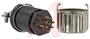 connector,mini hex,male plug w/locksleeve&hood w/cable clamp,solder,9 pin cont - 70144737 - Allied Electronics, Inc.