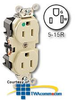 Leviton Back and Side Wired Duplex Receptacle -- 8200 - Image