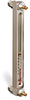 Aluminum Liquid Level Gage with Card Thermometer and Shut-off, 9” Centerline, 3/8
