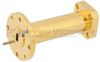WR-19 to WR-28 Waveguide Transition 2 Inch Length Using UG-383/U-Mod to UG-599/U Flange -- SMW19TS28001 - Image