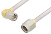 SMA Male to SMA Male Right Angle Cable 18 Inch Length Using PE-SR402AL Coax - PE34195-18 - Pasternack