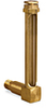 Vented Long Elbow Brass Liquid Level Gage, 3 17/32” Sight Opening, 1/2” Diameter Glass, 1/4” Male NPT Mounting Thread - B1149-17 - Oil-Rite Corp.