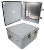 14x12x06 Polycarbonate Weatherproof Outdoor IP66 NEMA 4X Enclosure, 240 VAC Universal Outlet MNT PLT, Mechanical Thermostat Heat DKGY -- TEPC141206-EH0 - Image