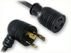 LOCKING NEMA L5-20P ANGLED to LOCKING NEMA L5-20R HOME // Featured Products - 4860.120 - Quail Electronics