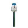 M12 Power Receptacle Connector: Female, front mount (positionable), 5-pin(4+PE), K-coded, shielded, silver housing, 600 V AC/DC, 16 A - RKP6S 5K-033 - Belden Inc.