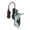 Rotary Push-to-Close Latch, Heavy Duty Size, Two Stage, 12 V Electronic Actuation with Switch, Perpendicular Lever, M6 Thread, Steel, Zinc Plate, Bright chromate -- R4-50-32-1EC1-10