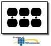 Leviton 3-Gang 3-Duplex Oversized Wallplate - 84130-40 - TelephoneStuff.com