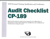 NDT Personnel Training, Qualification and Certification — Audit Checklist 2006 CP-189 - 0209 - American Society for Nondestructive Testing (ASNT)