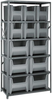 Open Shelving, 6Shelves, 15Bins, Grey; Shelving Unit Type Quantum Storage - 44AC6729 - Newark, An Avnet Company
