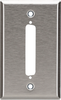 1-Port DB37 Single-Gang Stainless Steel Wallplate - WP090 - Black Box