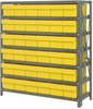Open Shelving, 7Shelves, 36Bins, Yellow; Shelving Unit Type Quantum Storage - 44AC8789 - Newark, An Avnet Company