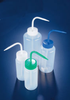 LDPE Wide Mouth Plastic Wash Bottles w/ Colored Caps -- 506935-0002