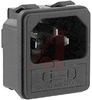 Inlet, Power; Snap In Mount; 250 VAC; 10 A; 100 Ohms @ 500 VDC; Thermoplastic - 70133363 - Allied Electronics, Inc.