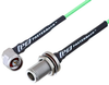 N Male Right Angle to N Female Bulkhead Low Loss Cable 150 CM Length Using PE-P160LL Coax - PE3C5286-150CM - Pasternack