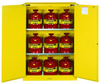 Justrite Sure-Grip EX 45 gal Yellow Hazardous Material Storage Cabinet - 43 in Width - 65 in Height - Floor Standing - 697841-12092 - 697841-12092 - R. S. Hughes Company, Inc.