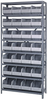 Open Shelving, 8Shelves, 28Bins, Grey; Shelving Unit Type Quantum Storage - 44AC8850 - Newark, An Avnet Company