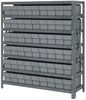 Open Shelving, 7Shelves, 54Bins, Grey; Shelving Unit Type Quantum Storage - 44AC8944 - Newark, An Avnet Company