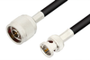 75 Ohm N Male to 75 Ohm BNC Male Cable 48 Inch Length Using 75 Ohm RG59 Coax, RoHS - PE33605LF-48 - Pasternack