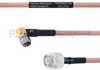 RA SMA Male to TNC Male MIL-DTL-17 Cable M17/60-RG142 Coax in 100 cm - FMHR0027-100CM - Fairview Microwave Inc.