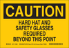Brady B-558 Recycled Film Rectangle Yellow Personal Protection Equipment (PPE) Sign - 10 in Width x 7 in Height - TEXT: CAUTION - 118280 - 754473-18076 - R. S. Hughes Company, Inc.