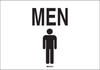 Brady B-555 Aluminum Rectangle White Restroom Sign - 14 in Width x 10 in Height - TEXT: MEN - 43493 - 754476-43493 - R. S. Hughes Company, Inc.