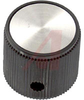 Knob; ABS; Round; Black; 1/4 in.; 0.900in.; Gloss - 70206990 - Allied Electronics, Inc.
