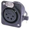 NEUTRIK NC4FDM3HBA 4-PIN FEMALE XLR RECEPTACLE HORIZONTAL PC - NEUNC4FDM3HBA - HAVE, Inc.