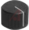 Knob; ABS; Round with Indication Line; Black; 1/8 in.; 0.850 in.; 0.600 in. - 70206942 - Allied Electronics, Inc.