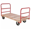 Akro-Mils 1 3000 lb Powder Coated Wood Platform Truck - Crossbar Handle - 54 in Deck Length - 5 in 2 Swivel, 2 Rigid Mold-on Rubber Casters - RPT27541D5M6 -- RPT27541D5M6 - Image
