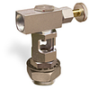 Inverted Angle Heavy Duty Sight Feed Valve, 1/2” Female NPT Inlet, 1/2” Female NPT Outlet, 1 1/8”-12 Remote Mounting Thread, Handwheel - B743-9 - Oil-Rite Corp.