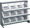 Sloped Bench Rack, 3Shelves, 12Bins, Clr; Shelving Unit Type Quantum Storage - 42AC5663 - Newark, An Avnet Company